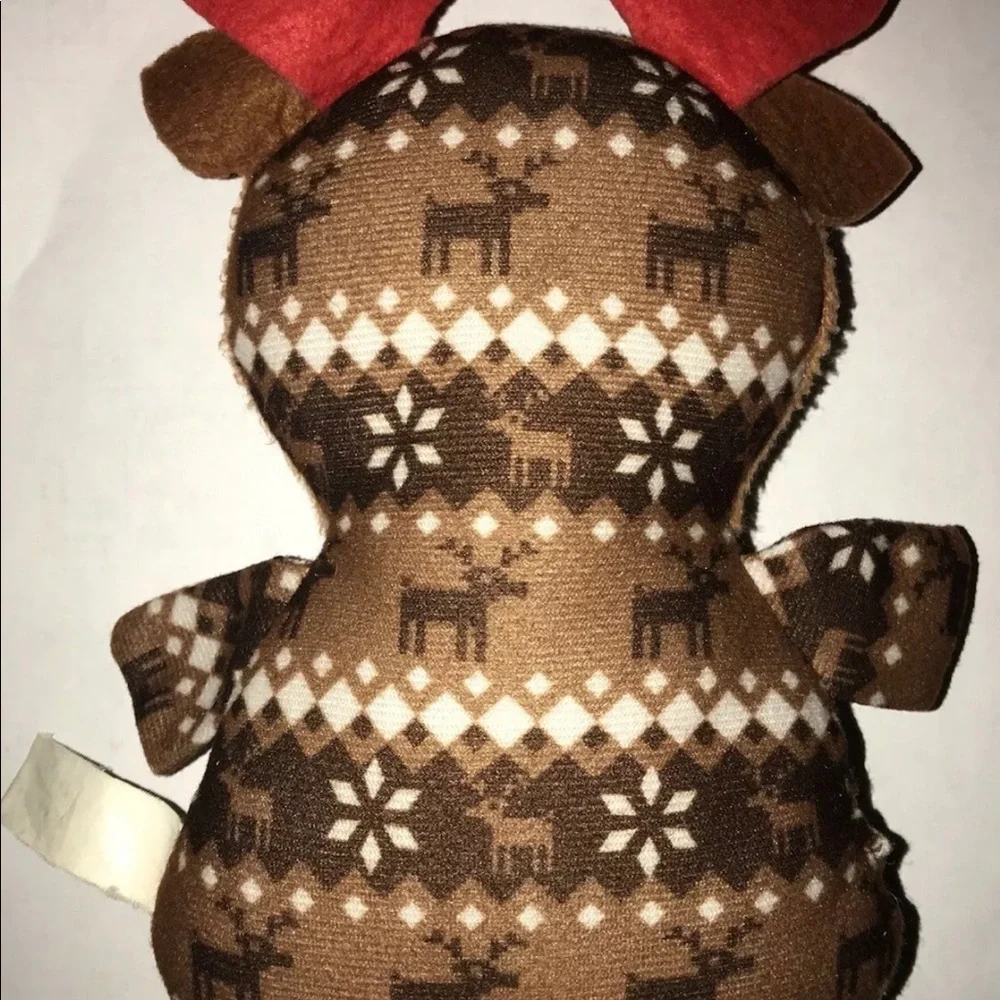 Reindeer Plush Stuffed Squeaker Dog Puppy Pet Toy 9” x 5” Christmas Holiday RARE
